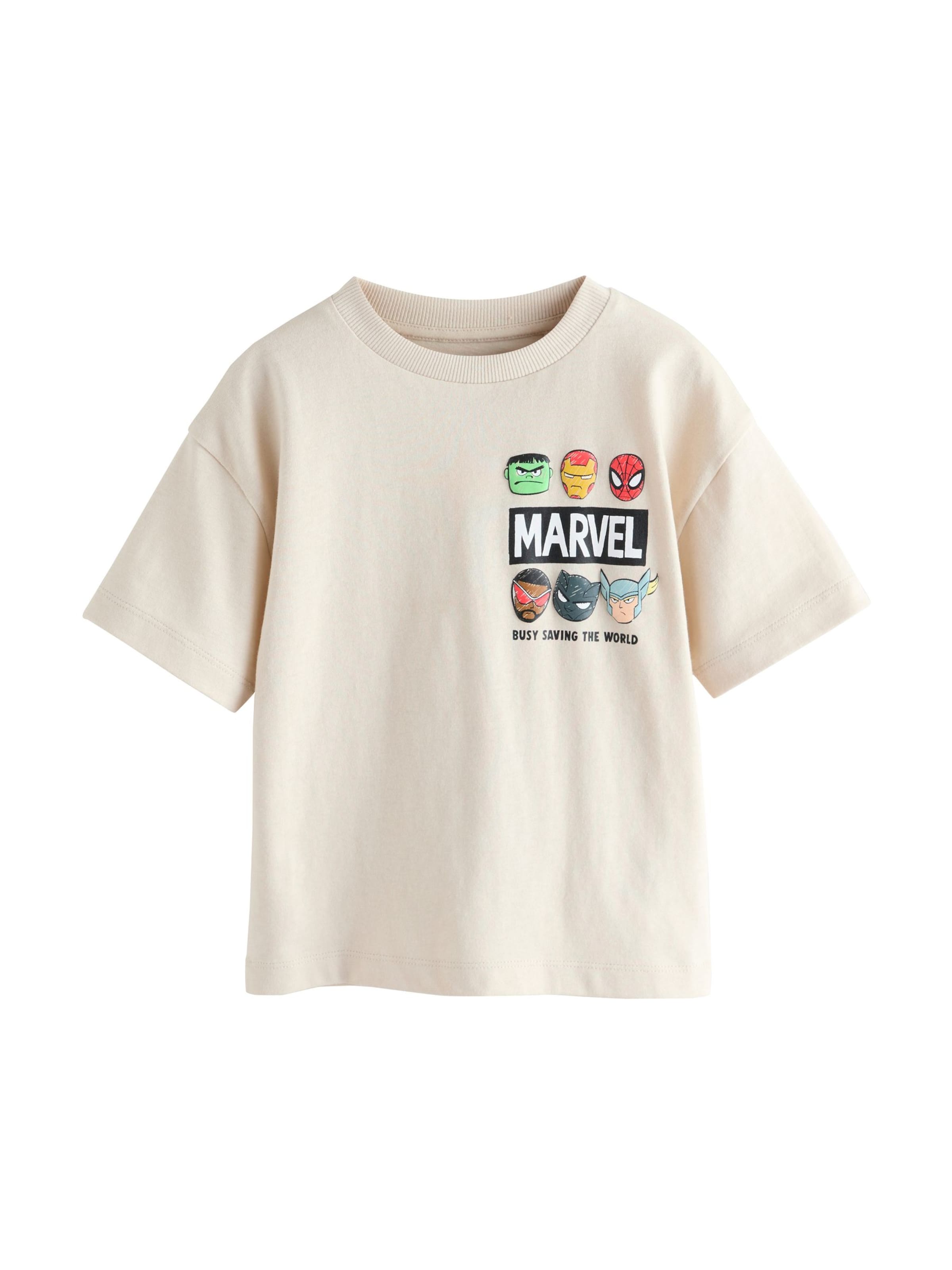 Next Тениска 'Marvel' в бежово: отпред