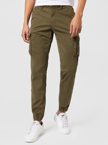 OVS Tapered Cargo trousers in Green: front