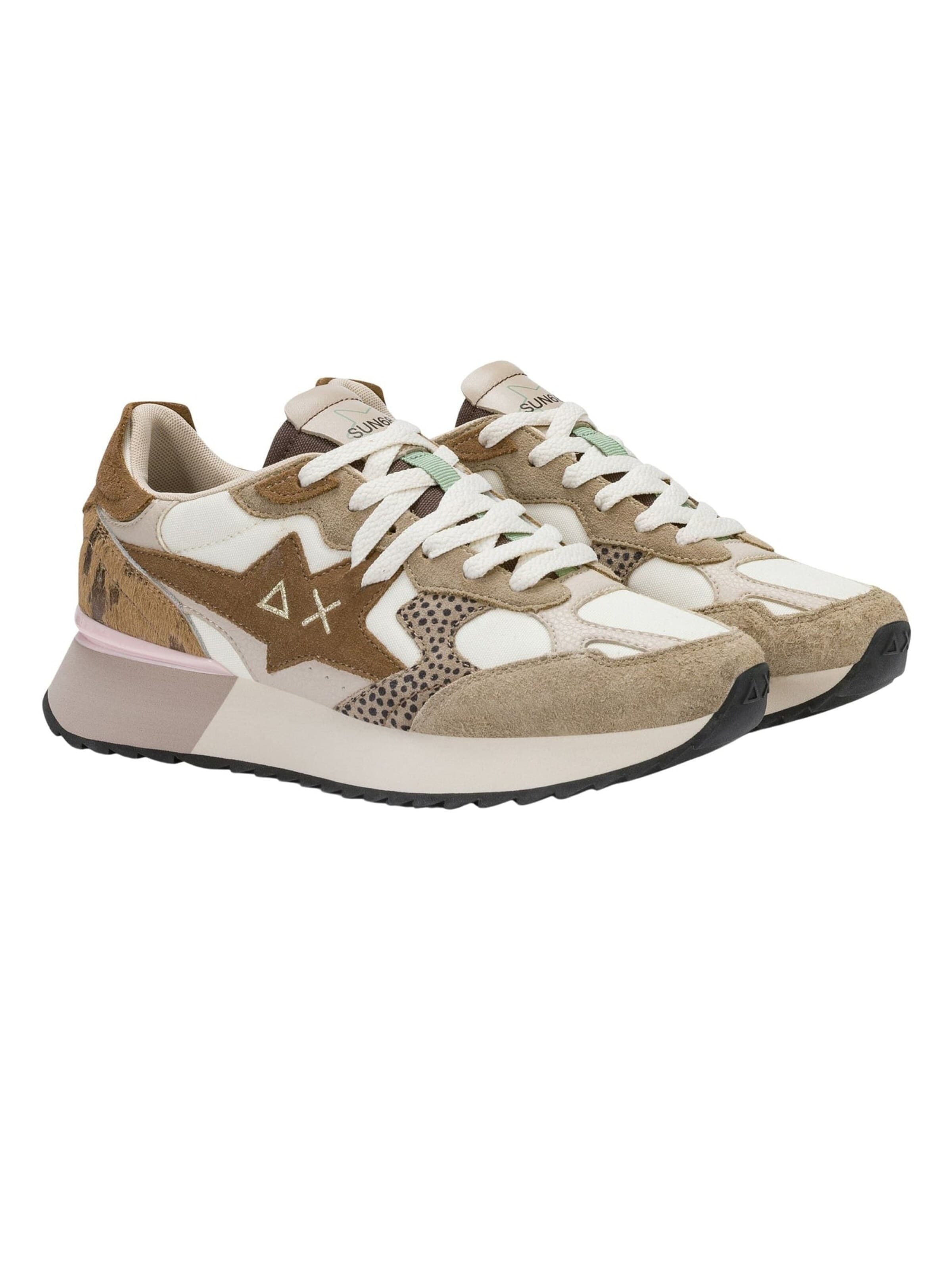 SUN68 Sneakers laag 'Stargirl Multicolor sneaker in suede and nylon' in Beige