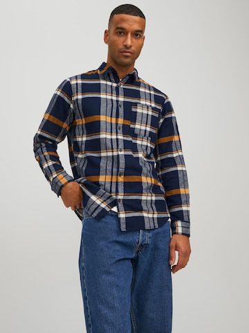 mėlyna JACK & JONES Standartinis modelis Marškiniai 'Owen': priekis