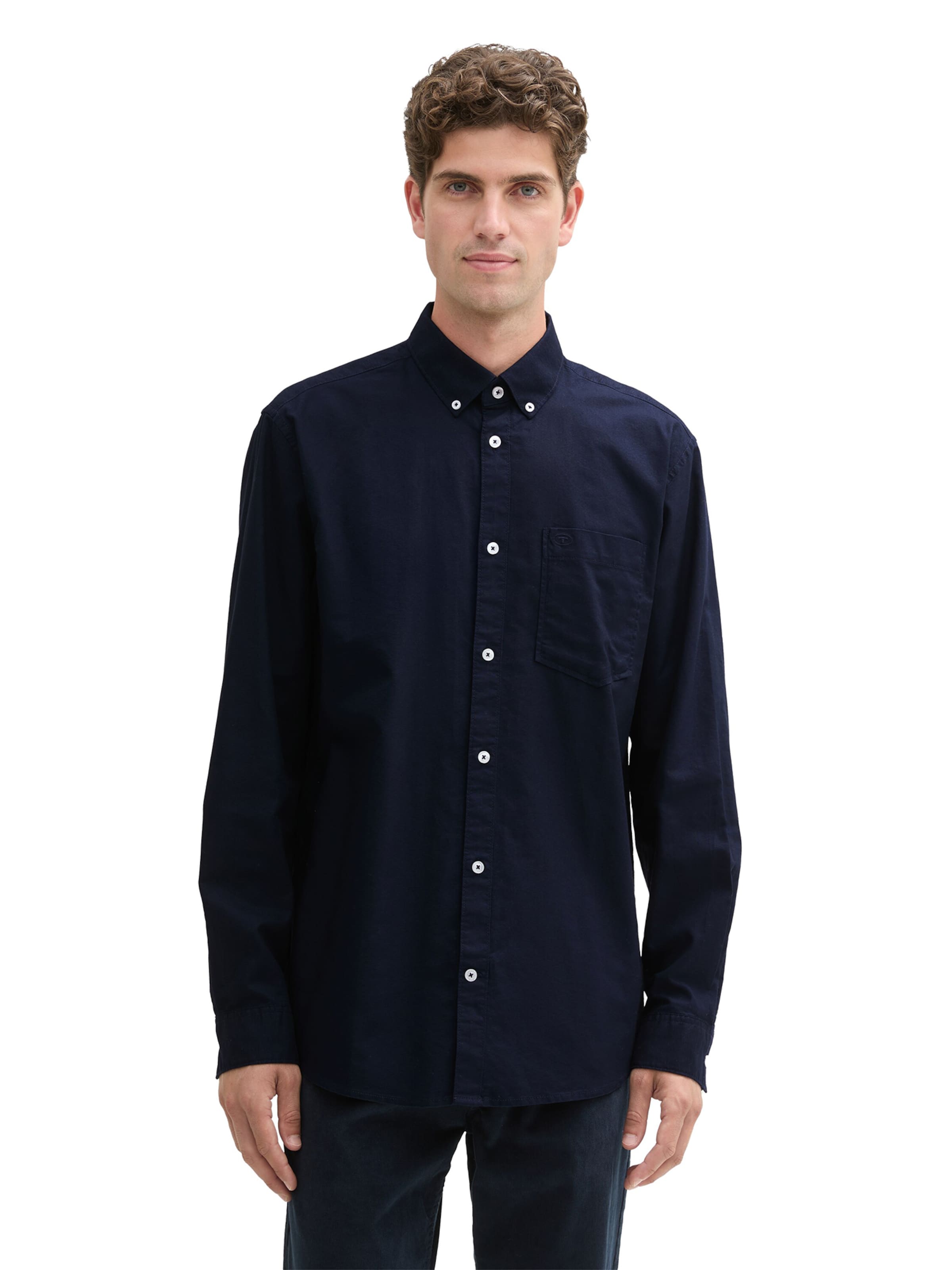 TOM TAILOR Regular fit Button Up Shirt in Blue: front