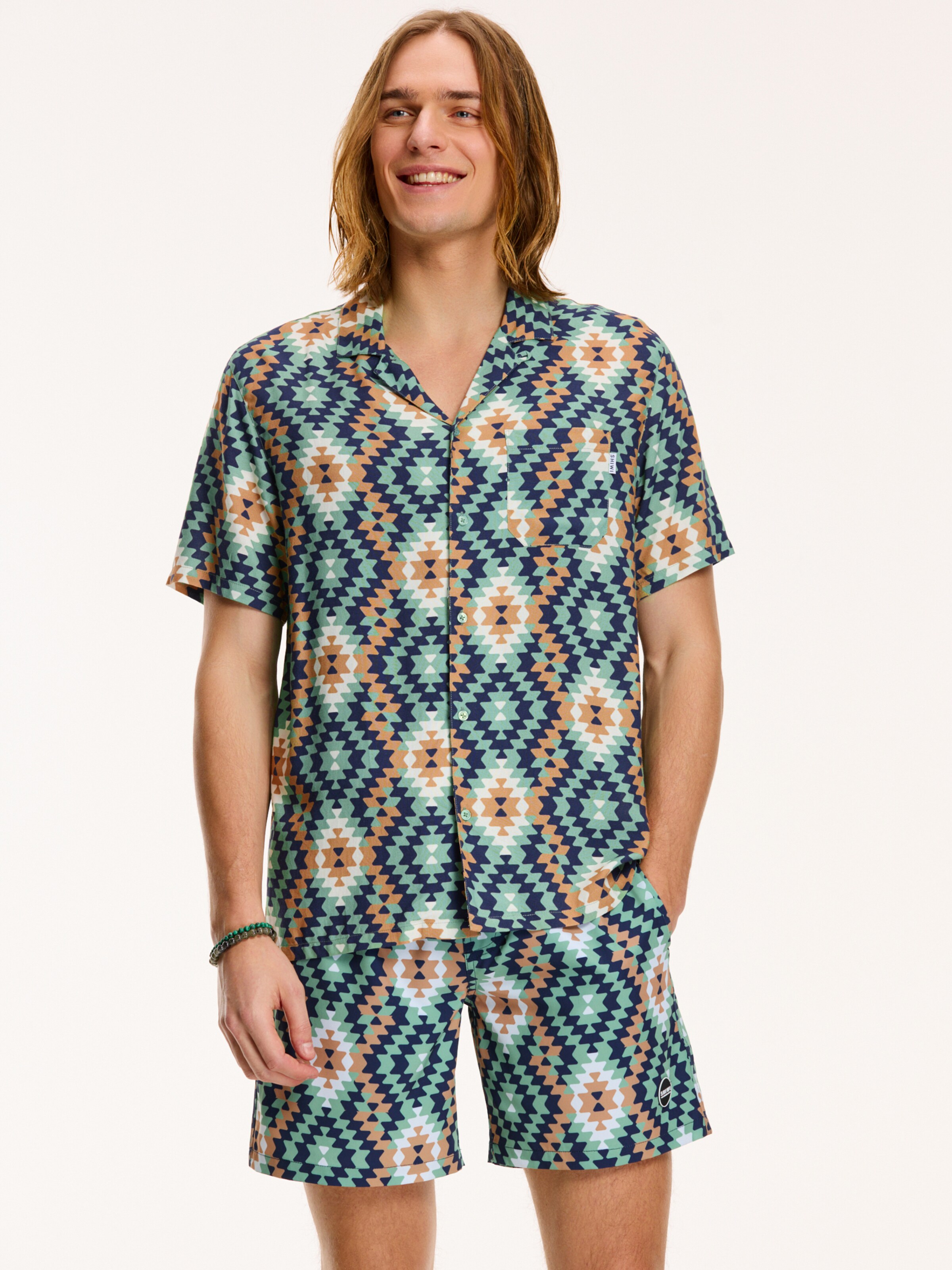 Camisa estampado etnico hombre hotsell