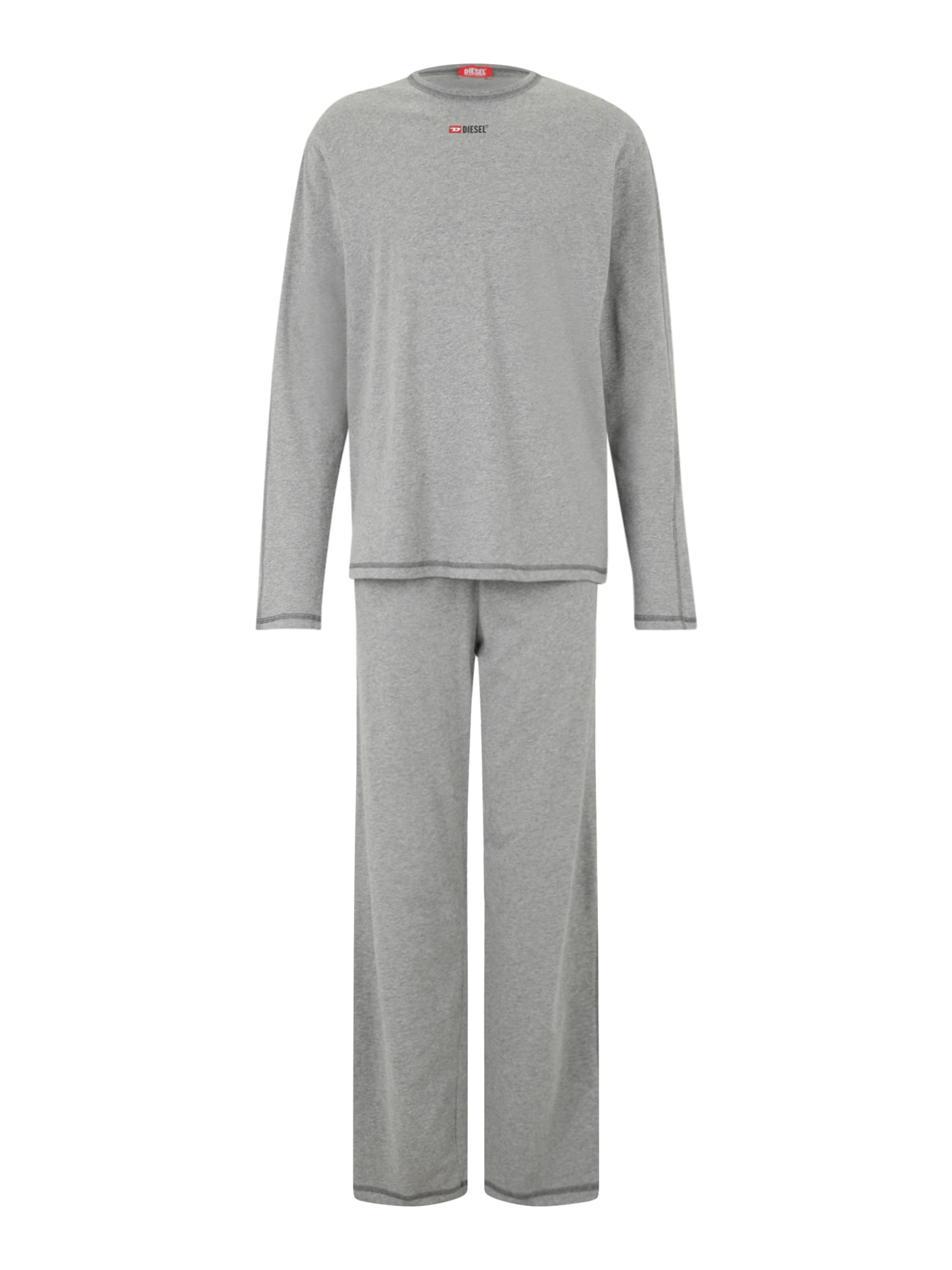 DIESEL Hosszú pizsama 'NOLAN' - szürke: elől