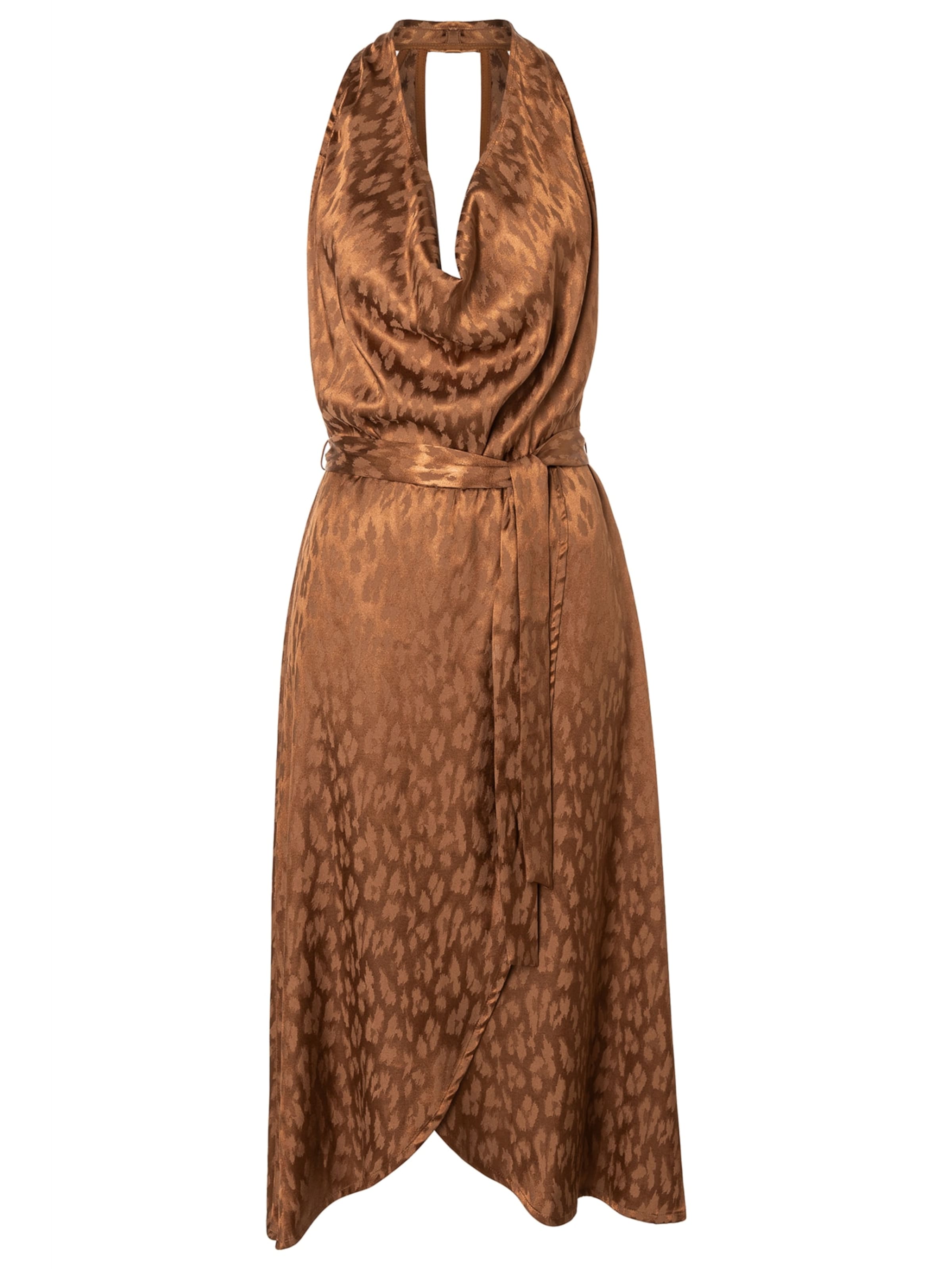 Ana Alcazar Kleid  ' Dasha ' in Braun: Vorderseite