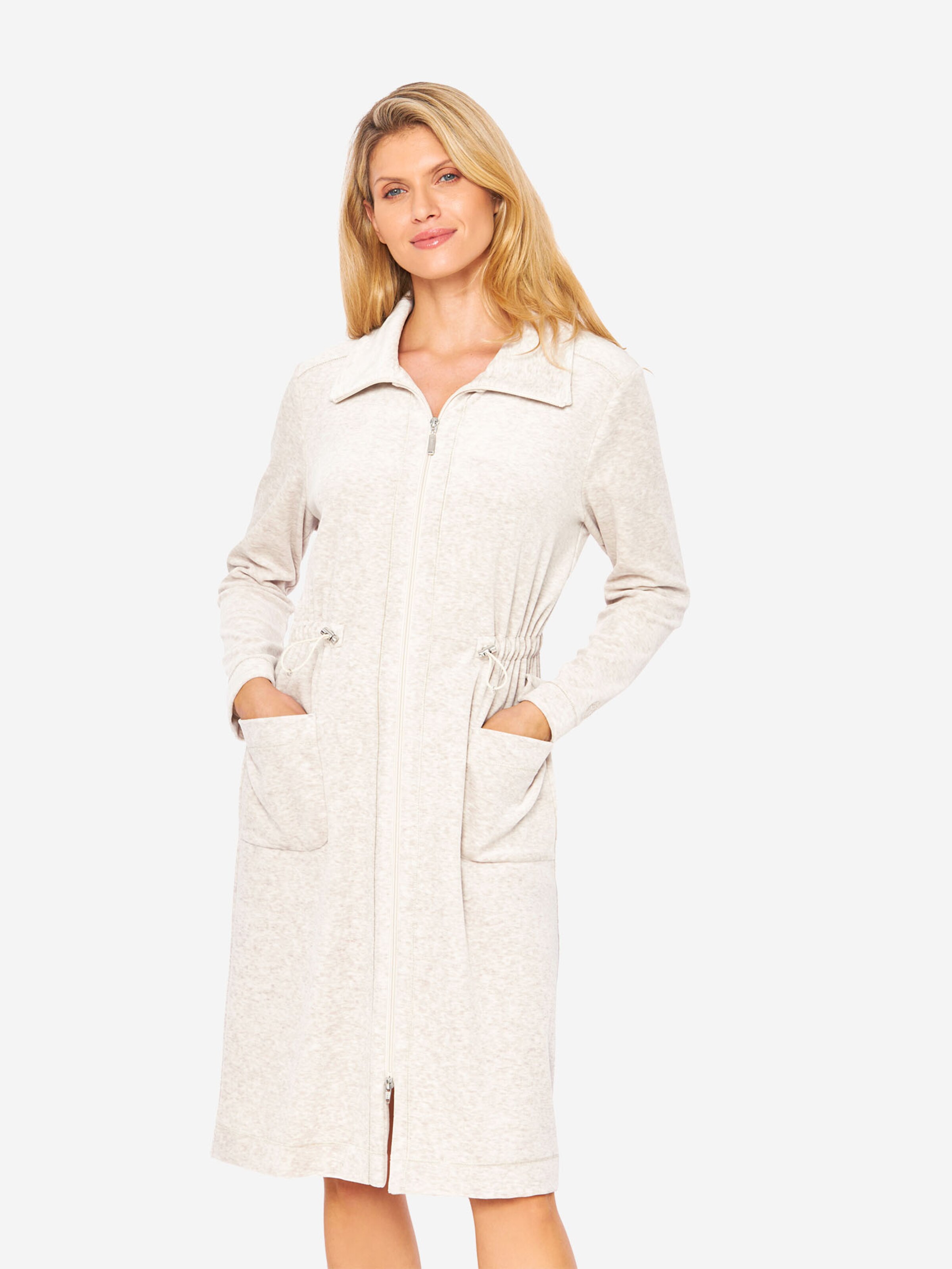 FÉRAUD PARIS Badjas kort ' Melange Oversize ' in Wit: voorkant