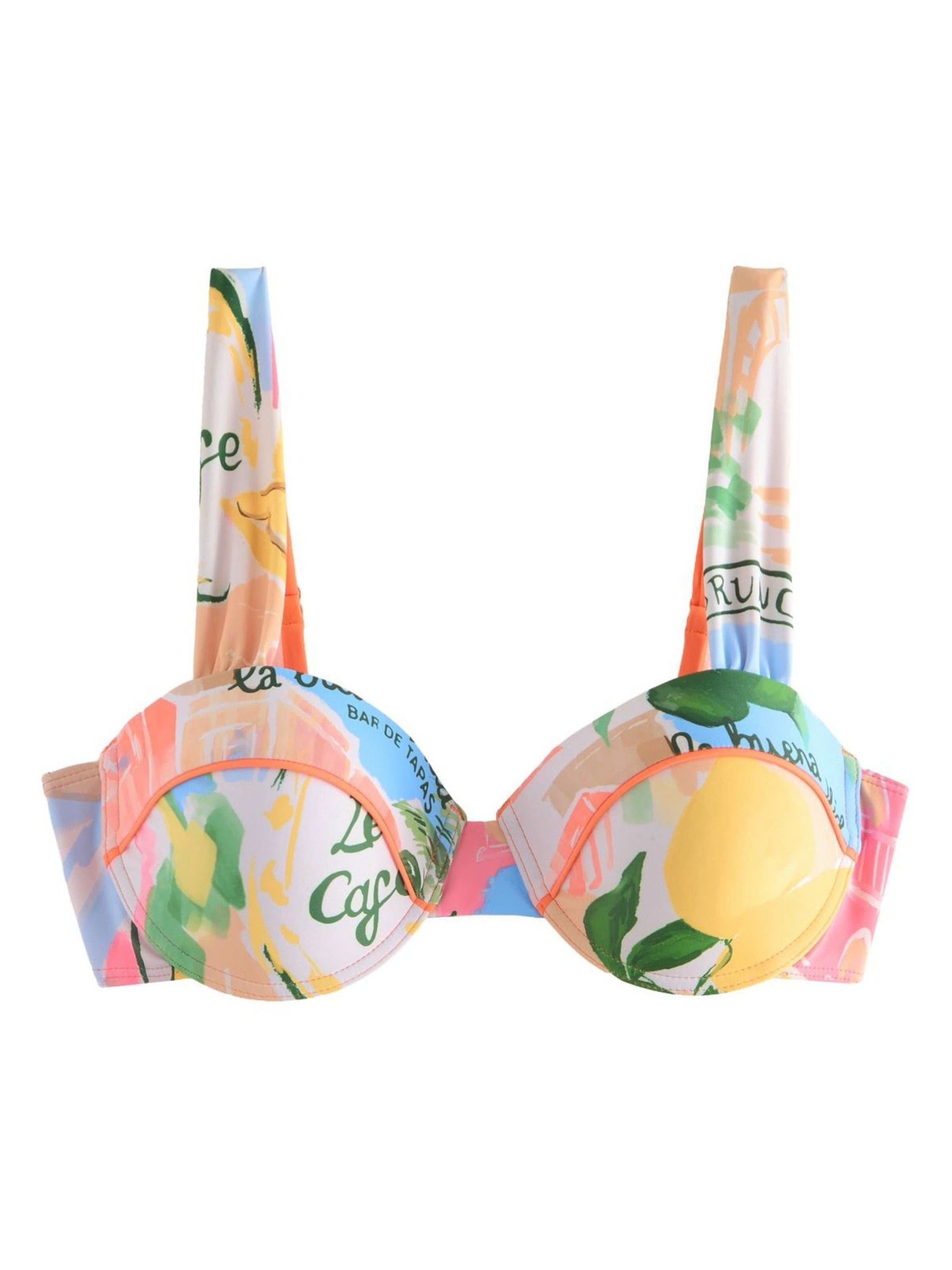 Lipsy - Soutien de tecido Top de biquíni em laranja: frente