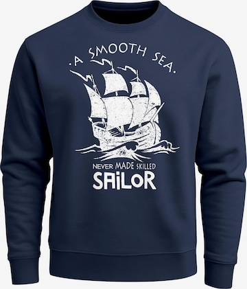 Neverless Sweatshirt 'Smooth Sea' in Blue: front