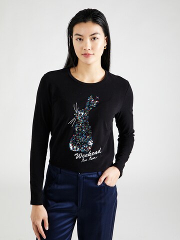 Weekend Max Mara - Camiseta 'SIAMESE' en negro: frente