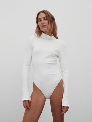 EDITED Shirt Bodysuit 'Viola' in White: front