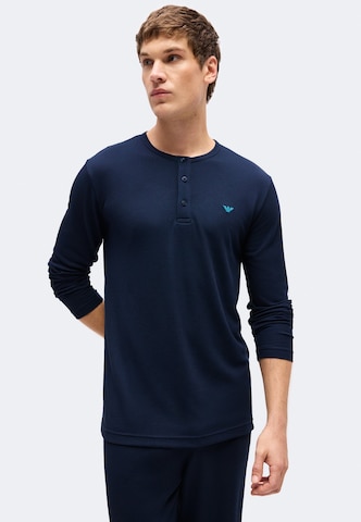 Pyjama long Emporio Armani en bleu : devant