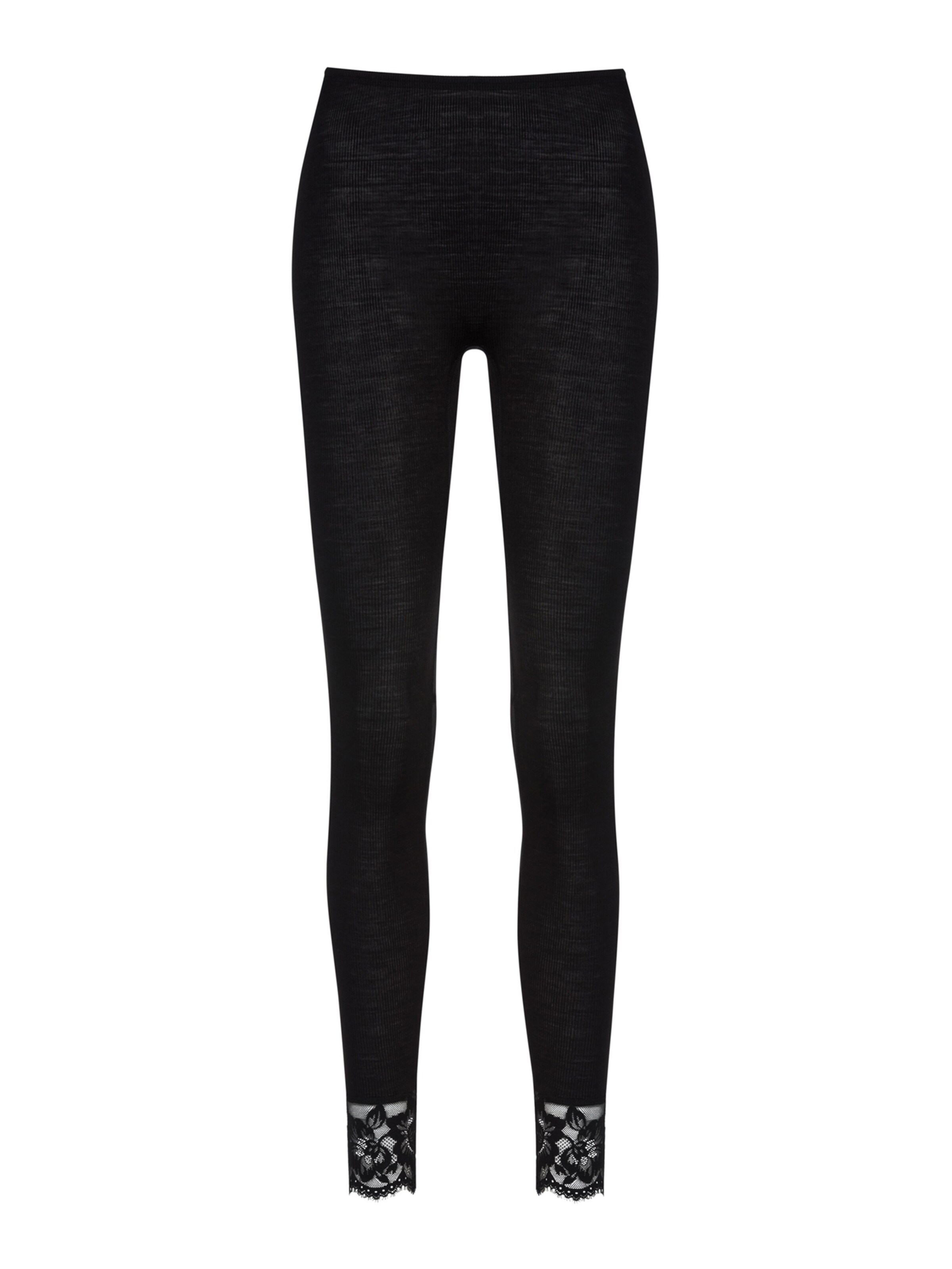 Mey Skinny Leggings 'Wool Love' in Zwart: voorkant