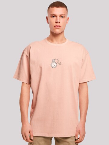 F4NT4STIC Shirt 'Alice im Wunderland Uhr Hase Heroes of Childhood' in Pink: Vorderseite