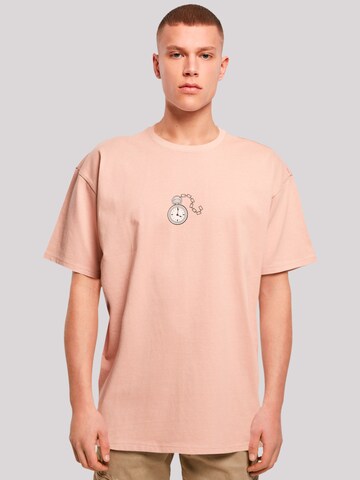 F4NT4STIC Shirt 'Alice im Wunderland Uhr Hase Heroes of Childhood' in Pink: predná strana