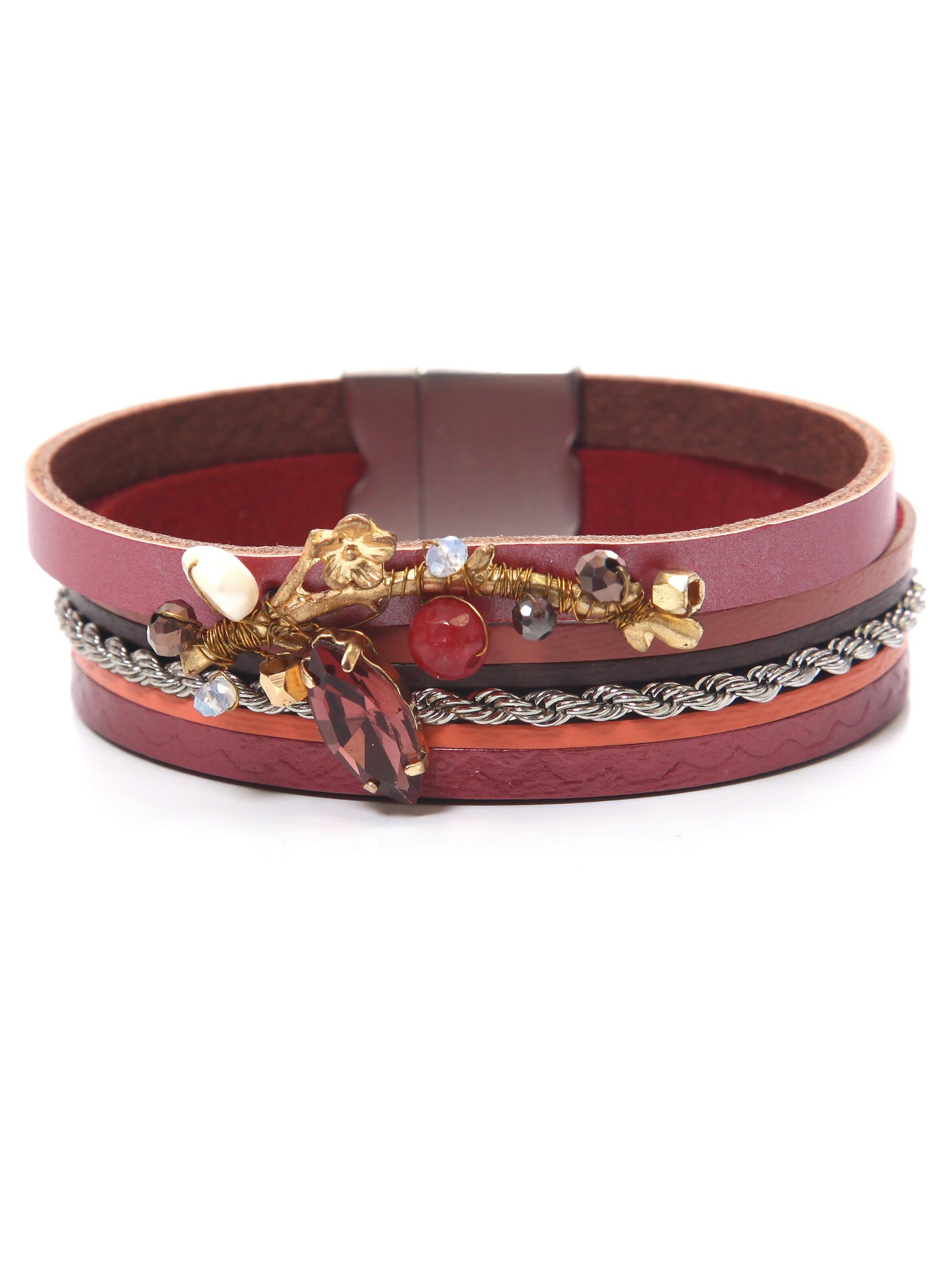 COLLEZIONE ALESSANDRO Armband 'Kaya'‌‌‌ in Rot: Vorderseite