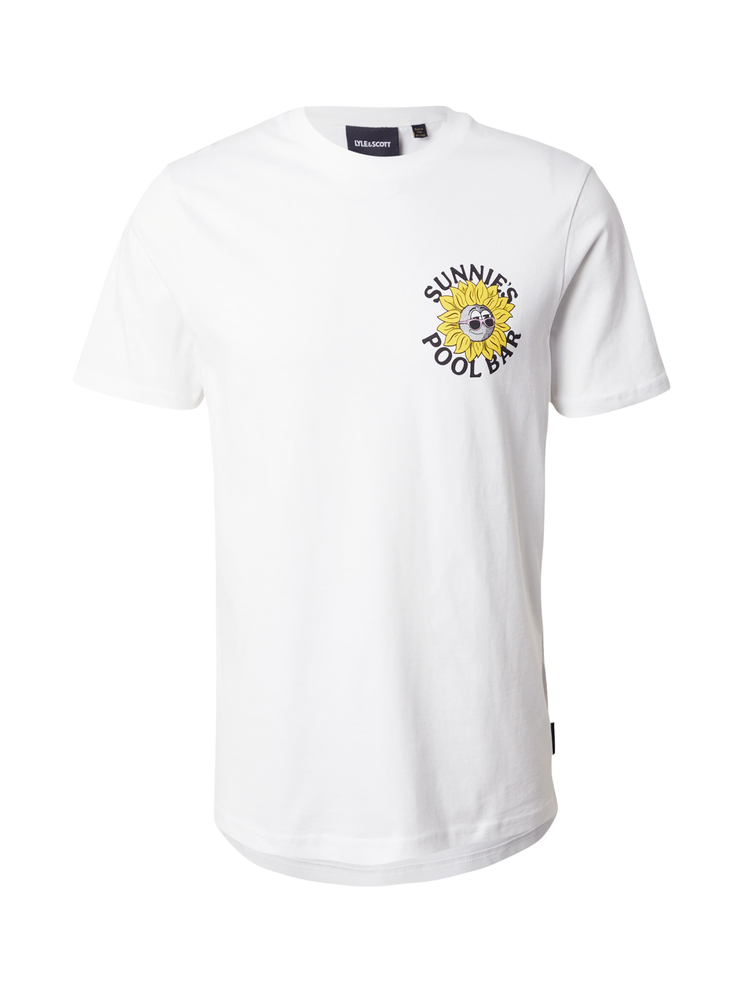 T-Shirt &#x27;Sunnies Pool Bar&#x27; Lyle &amp; Scott en blanc : devant