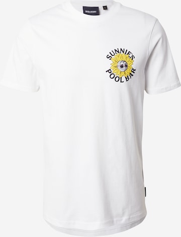 balts Lyle & Scott T-Krekls 'Sunnies Pool Bar': no priekšpuses