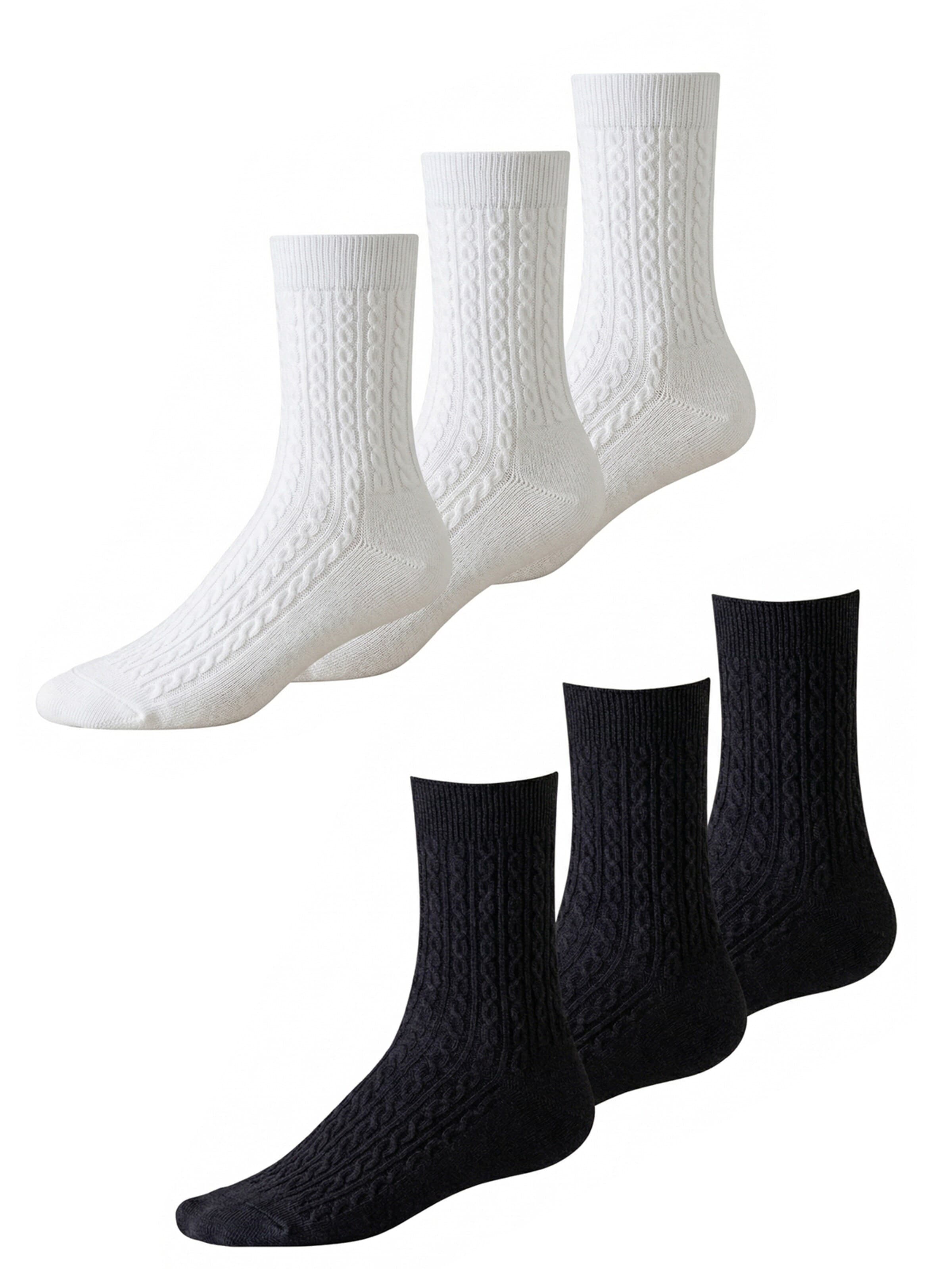 Millo Socken 'Cosy Twist Mix'‌‌ in 36-39 in schwarz / weiß, Produktansicht