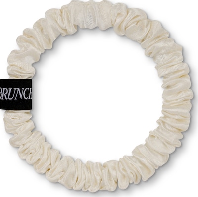 BRUNCHIES® Hair jewelry 'BRUNCHIES® "No Pain" Seiden Scrunchie - haarschonender Haargummi für Zopf & Dutt in einem wunderschönen Weißton' in 10 x 10 cm in Off white, Item view