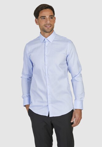 Coupe regular Chemise business HECHTER PARIS en bleu : devant