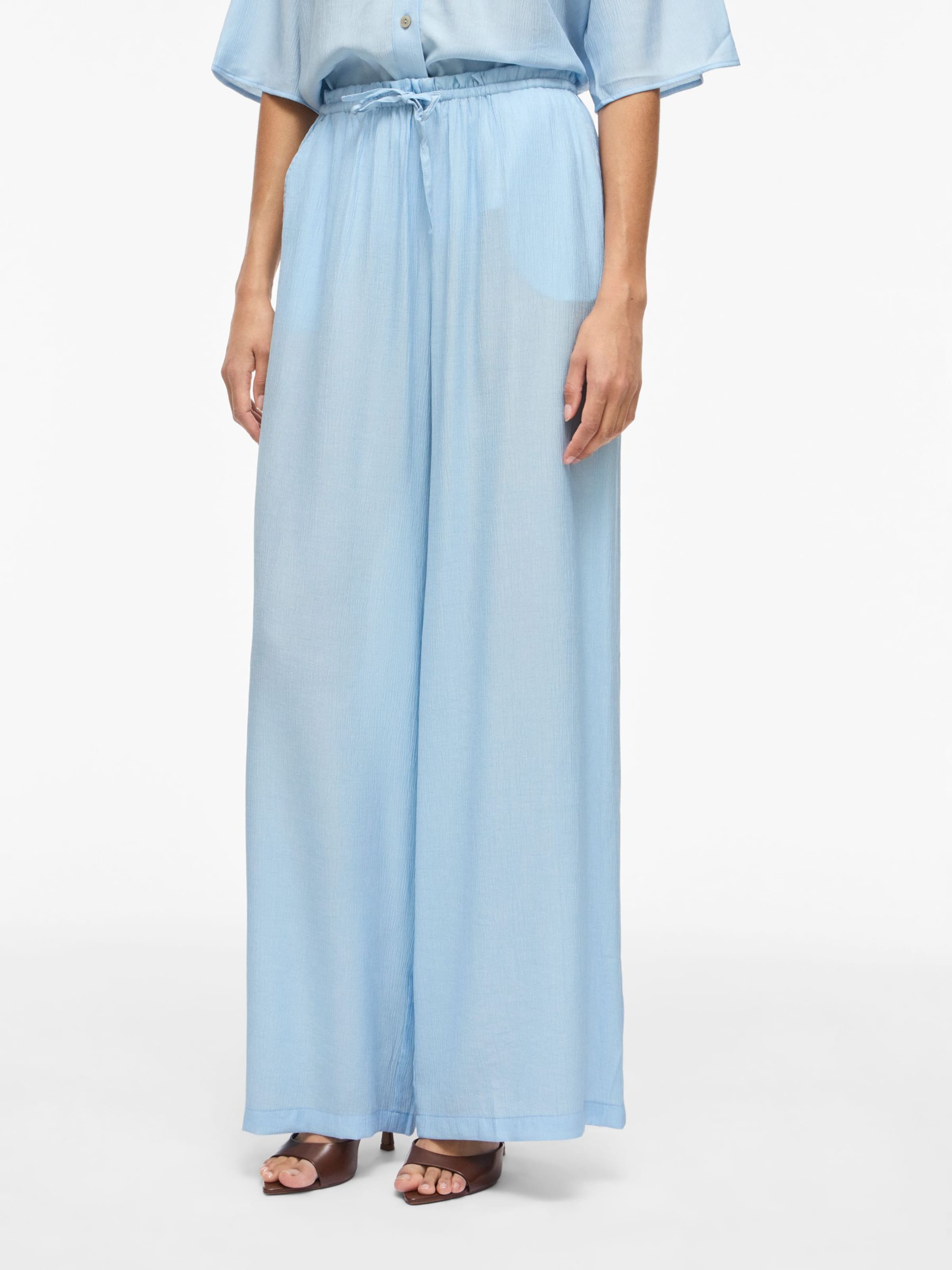 VILA - Pierna ancha Pantalón en azul