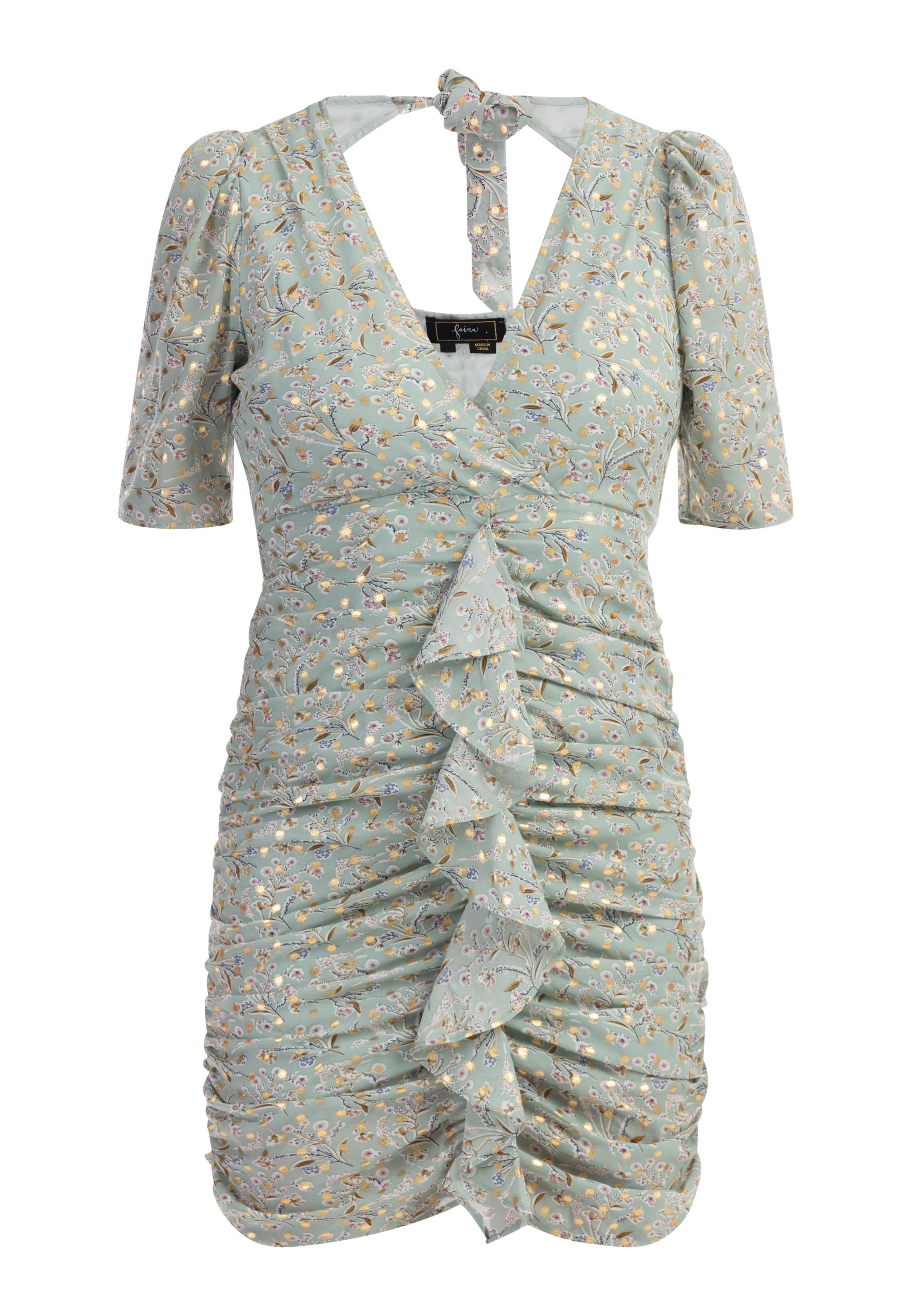 Abito di faina in verde: frontale