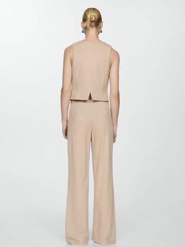 MANGO Wide leg Broek 'PEACH' in Beige