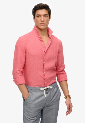 Superdry Regular fit Button Up Shirt 'Vacation' in Pink: front
