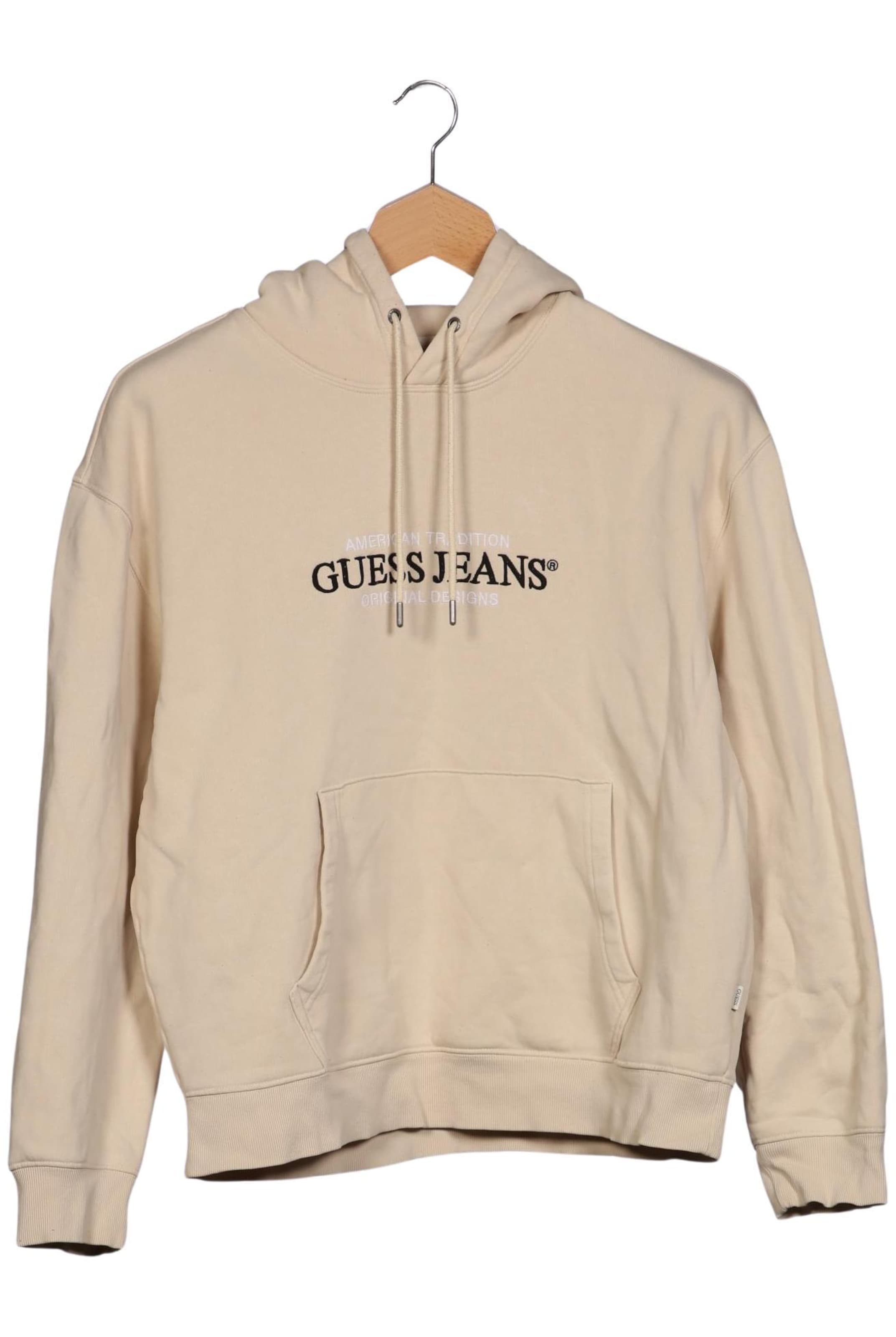GUESS Sweatshirt & Zip-Up Hoodie in XL in Beige: front