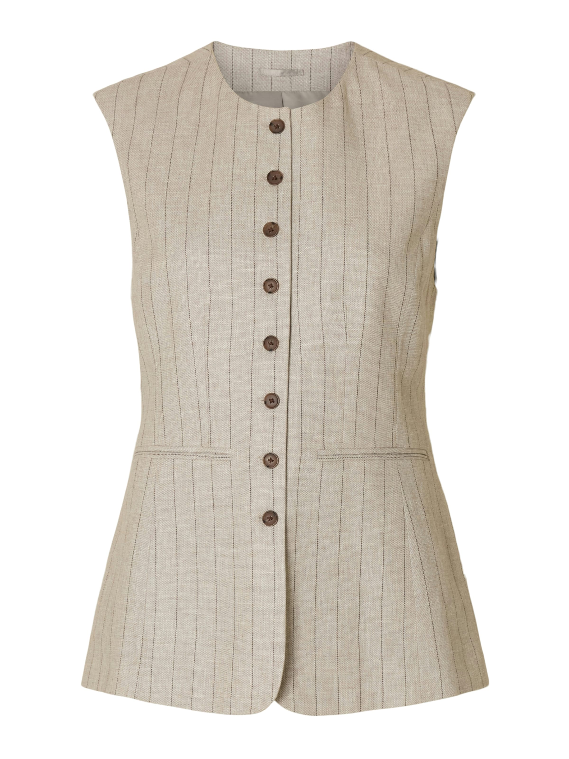 SELECTED Мъжка елек за костюм в бежово: отпред