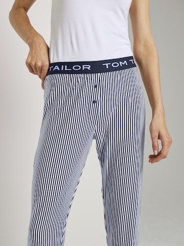 TOM TAILOR Pajama Pants in Blue