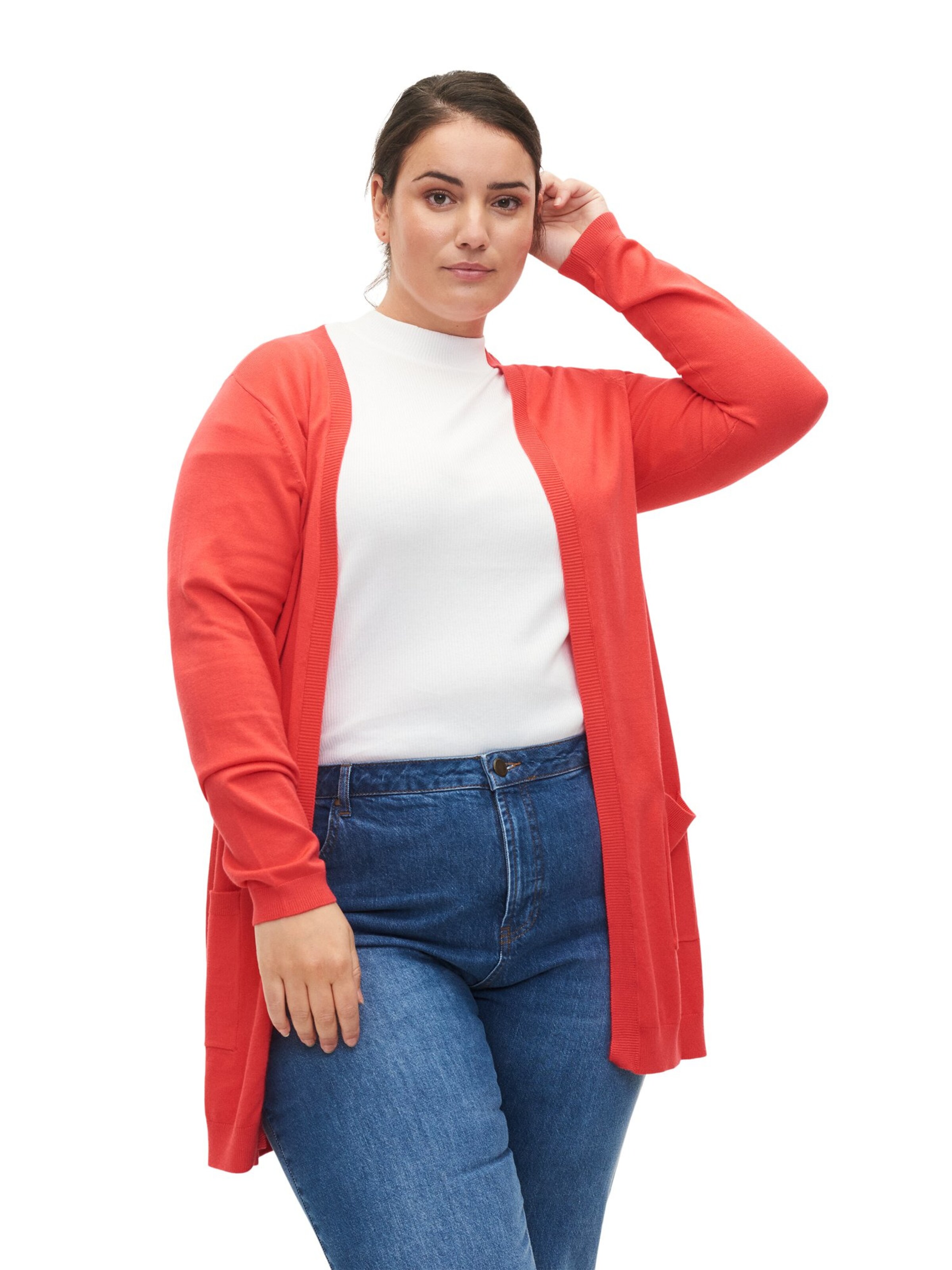 Cardigan 'MCARRIE' Zizzi en Rouge | ABOUT YOU