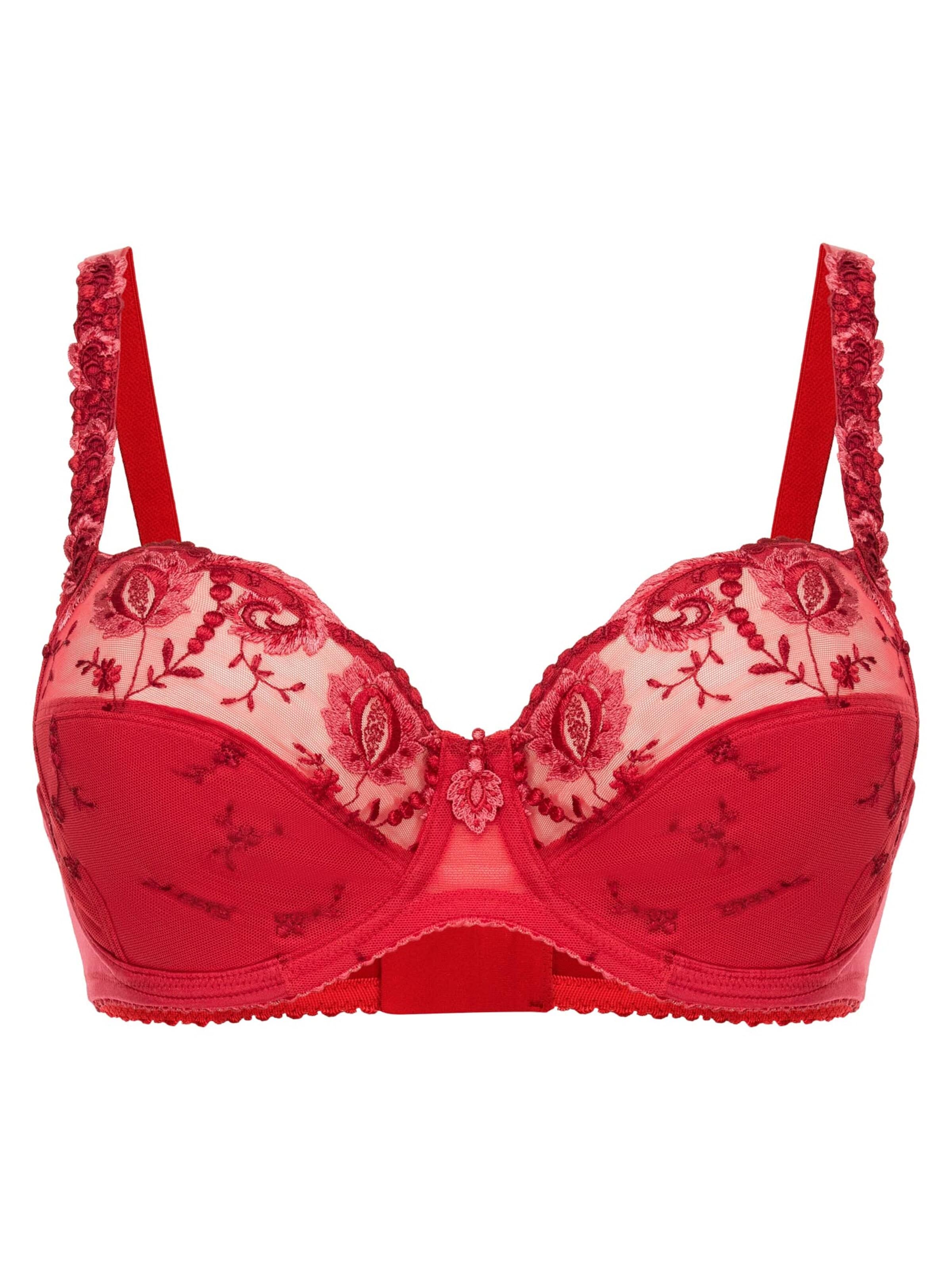 Conturelle Minimiser Bra 'Provence' in Red: front
