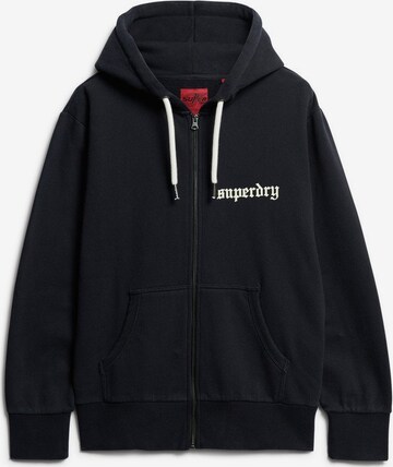 Superdry Zip-Up Hoodie in Black: front