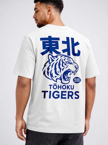 Neverless Shirt 'Blue Tiger' in White