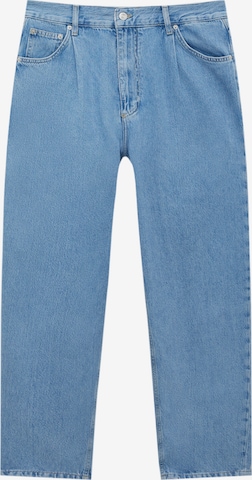 Jeans de la Pull&Bear pe albastru: față