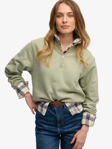 Superdry Sweatshirt 'ESSENTIAL' i grön: framsida