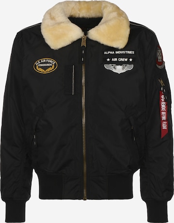 ALPHA INDUSTRIES Winterjas ' Injector III Air Force ' in Zwart: voorkant