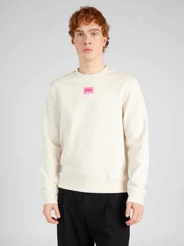 HUGO Sweatshirt 'Diragol' in Wit: voorkant