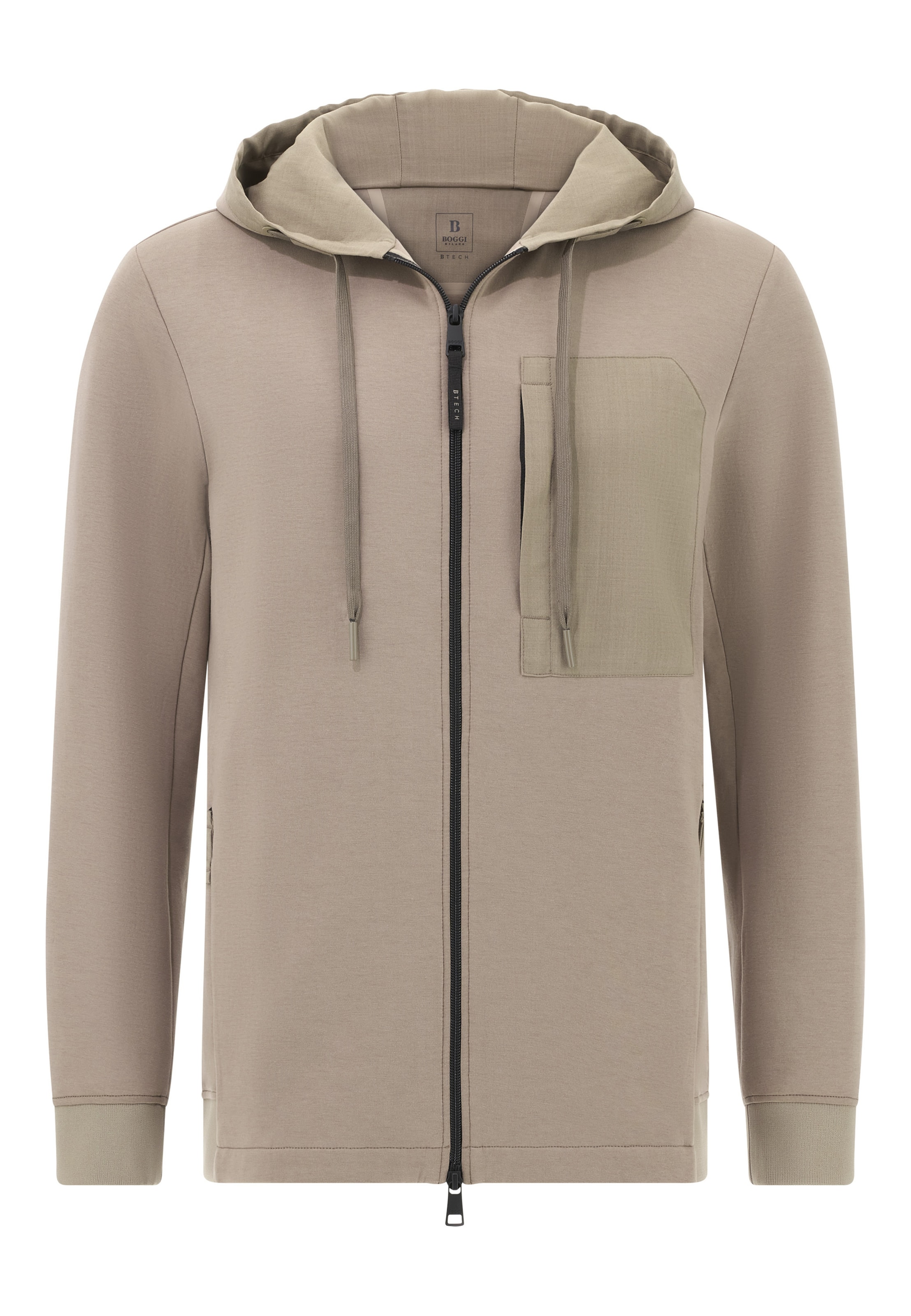 Boggi Milano Sweatvest in Grijs: voorkant