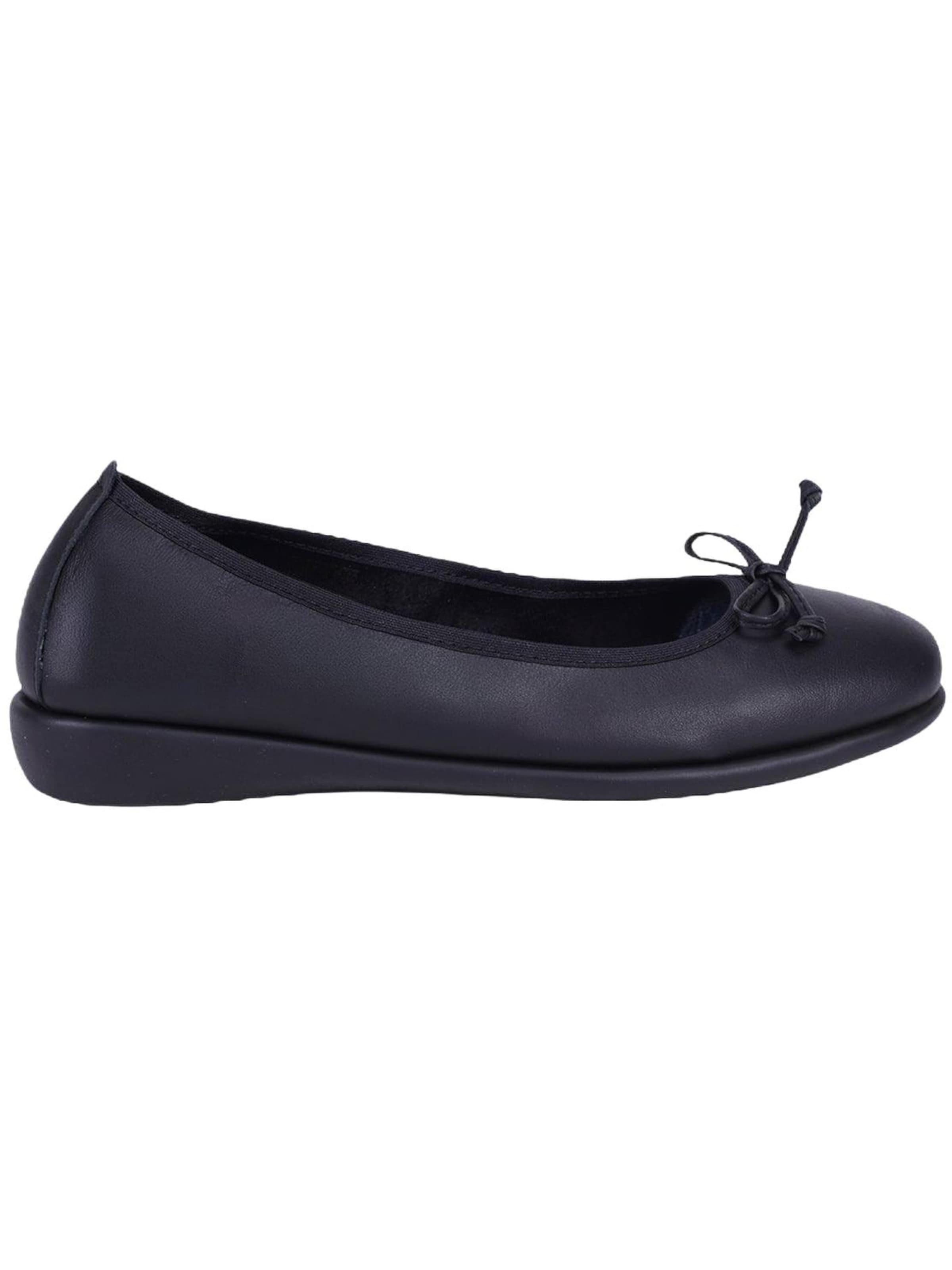 Desa - Bailarina 'DESA Damen DesaComfort Ballerinas aus Leder mit Schleifendetail' en negro: frente