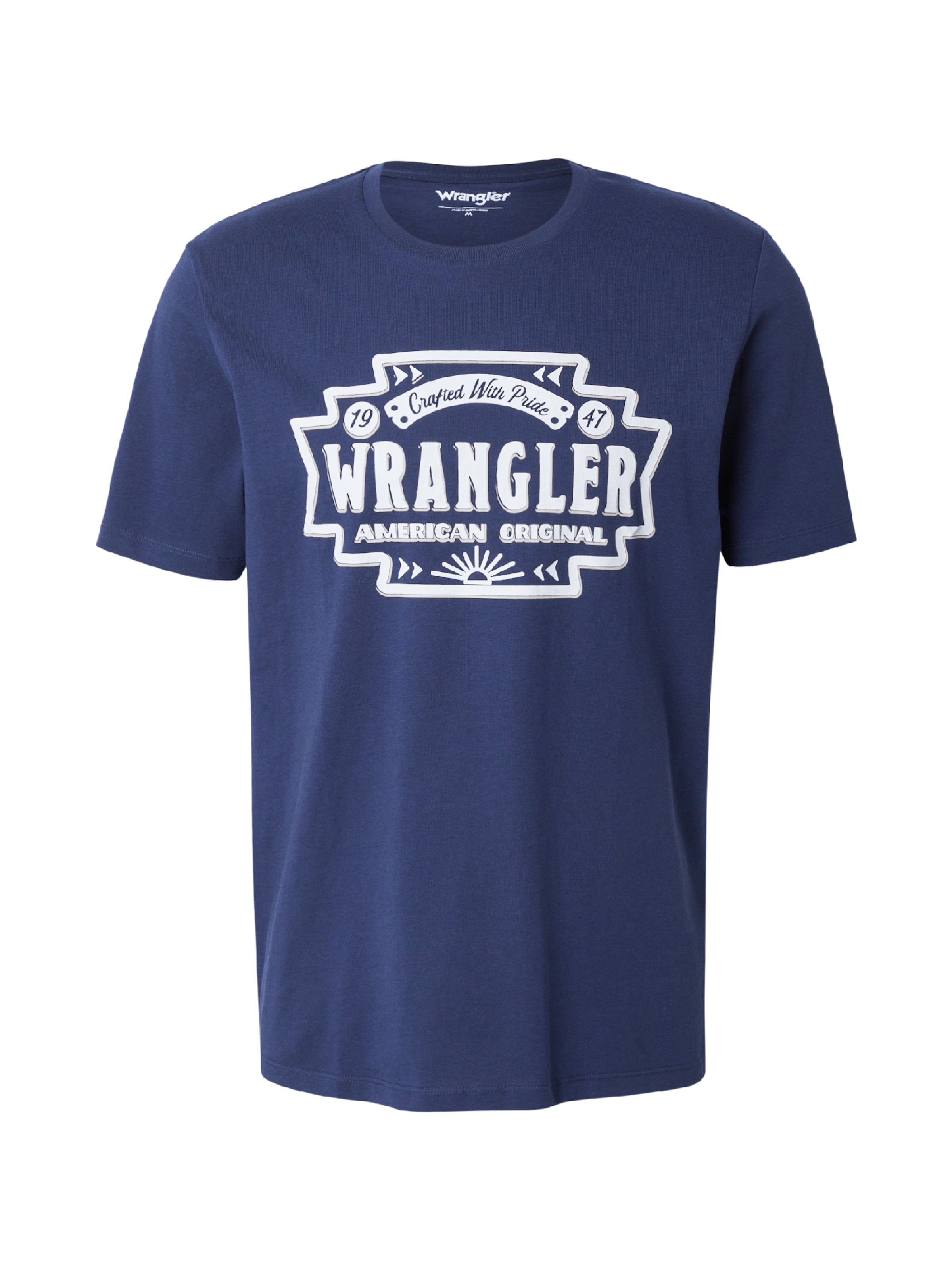 zils WRANGLER T-Krekls 'AMERICANA': no priekšpuses