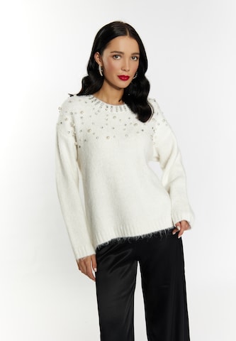 Pull-over faina en blanc : devant