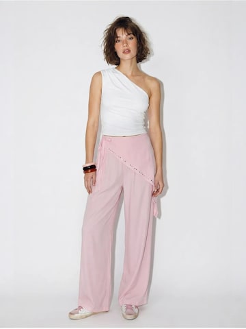 Wide Leg Pantalon Bianco Lucci en rose