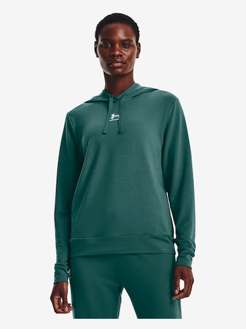 UNDER ARMOUR Sportief sweatshirt 'Rival Terry' in Groen: voorkant