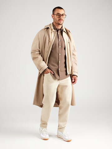 SELECTED Regular fit Overhemd 'SLHRICK' in Bruin