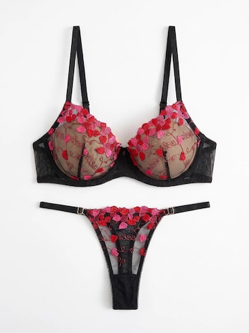 Cupshe Bustier Wäsche-Sets‌‌ in Schwarz: Vorderseite