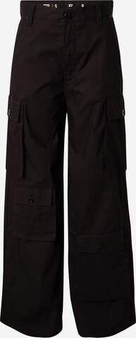 G-Star RAWLoosefit Cargo hlače 'Mega' - crna boja: prednji dio