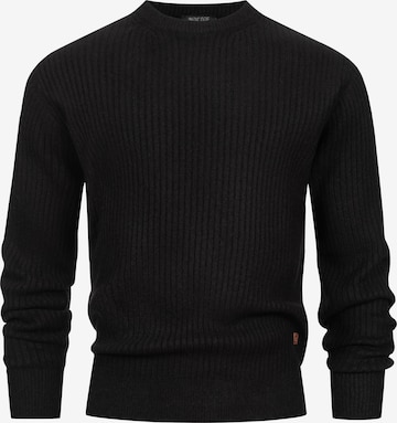 INDICODE JEANS Sweater 'INPeace' in Black: front
