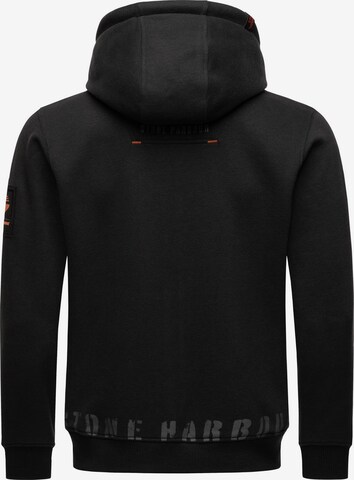 STONE HARBOUR Zip-Up Hoodie 'Jacobi Jamie' in Black