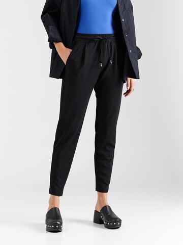 QS - Tapered Pantalón plisado en negro: frente